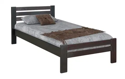Manželské postele XELA drevená posteľ  90 cm, orech
