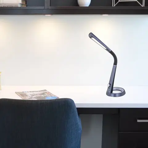 Stolové lampy na písací stôl Globo Stolná LED lampa Mitti s pripojením USB, čierna