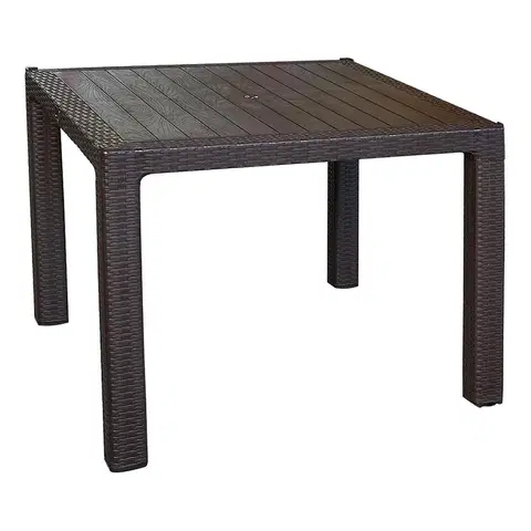 Záhradné stoly Stôl Infinitty 90x90 hnedý