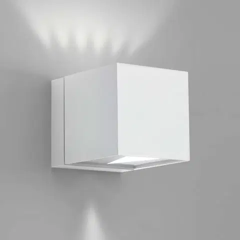 Nástenné svietidlá Milan Iluminación Milan Dau nástenné svetlo tvar kocky up-down biele