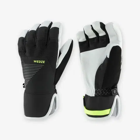 rukavice Detské nepremokavé lyžiarske rukavice 900 čierne
