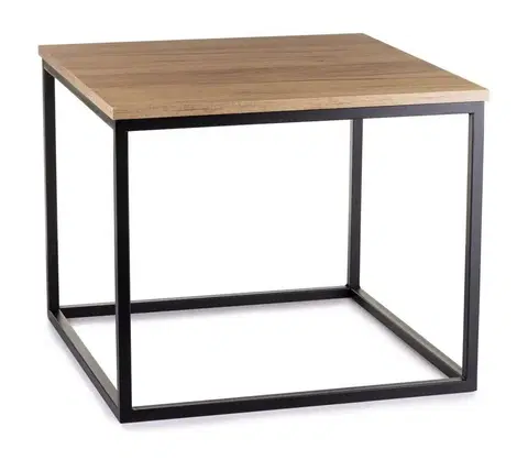 Konferenčné stoly HowHomely Konferenčný stolík KVADRATO 50x61 cm čierna 