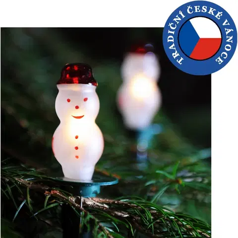 Vianočné dekorácie Súprava Snehuliak TV-12, 12 žiaroviek, biela