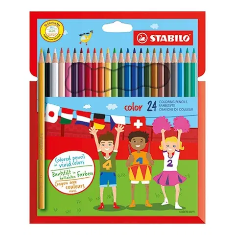Hračky STABILO - Farebné ceruzky, šesť-hranné, 24 rôznych farieb