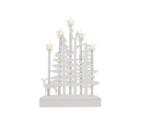 Vianočné osvetlenie  DCAW13 5 LED les s hviezdami drevený 35,5 cm 2x AA vnútorná teplá biela