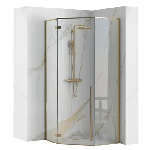 Sprchovacie kúty REA/S - Sprchovací kút DIAMOND 90x90 - zlatá So sprchovou vaničkou Diamond black KPL-14904