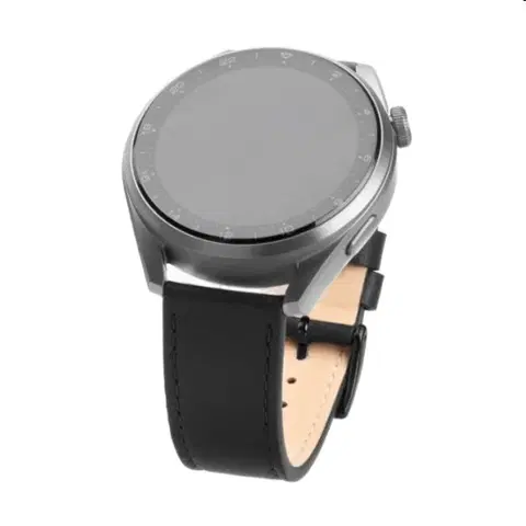 Príslušenstvo k wearables FIXED Kožený remienok s Quick Release so šírkou 20 mm pre inteligentné hodinky, čierna