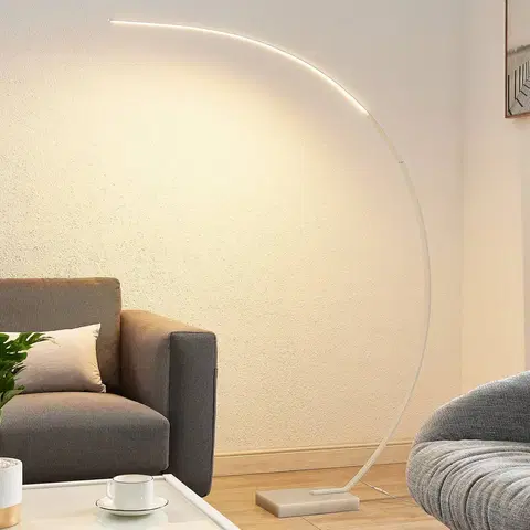 Stojacie lampy do obývačky Lindby Lindby Kendra oblúkové stojanové LED