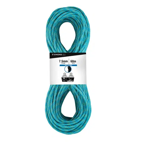 kemping Polovičné lano na lezenie a horolezectvo - Rappel Ice 7,5 mm X 60 m modré