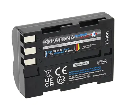 Predlžovacie káble PATONA PATONA - Aku Nikon EN-EL3E 2250mAh Li-Ion Platinum USB-C nabíjanie 