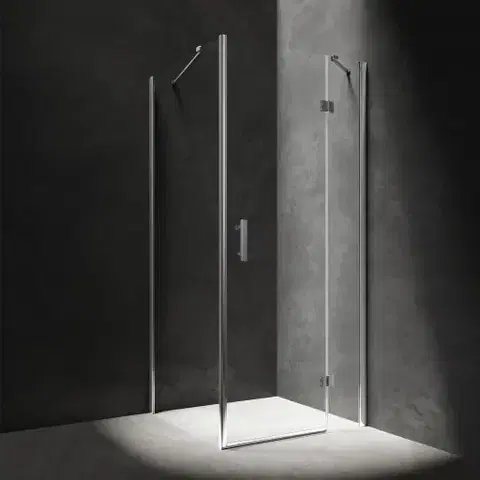 Sprchovacie kúty OMNIRES - MANHATTAN štvorcový sprchovací kút s krídlovými dverami, 90 x 90 cm chróm / transparent /CRTR/ MH9090CRTR