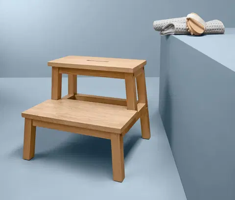Cabinets & Storage Sklopný schodík, kaučukové drevo