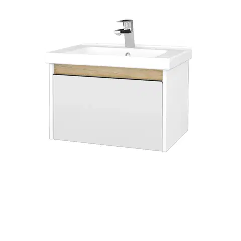 Kúpeľňový nábytok Dreja - Kúpeľňová skrinka BONO SZZ 65 (umývadlo Harmonia) - N01 Biela lesk / Úchytka T33 / N09 Biela mat 204044J